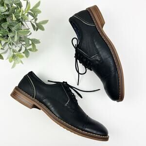 Hawker Rye Men's Black Leather Oxfords Size 8